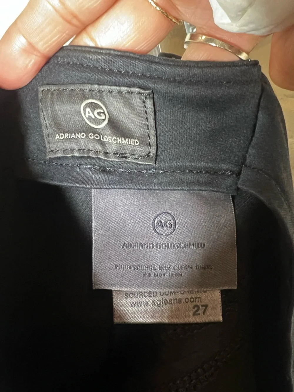 Ag Adriano Goldschmied Black Adaline Paneled Mini Skirt Jeans Sz 27